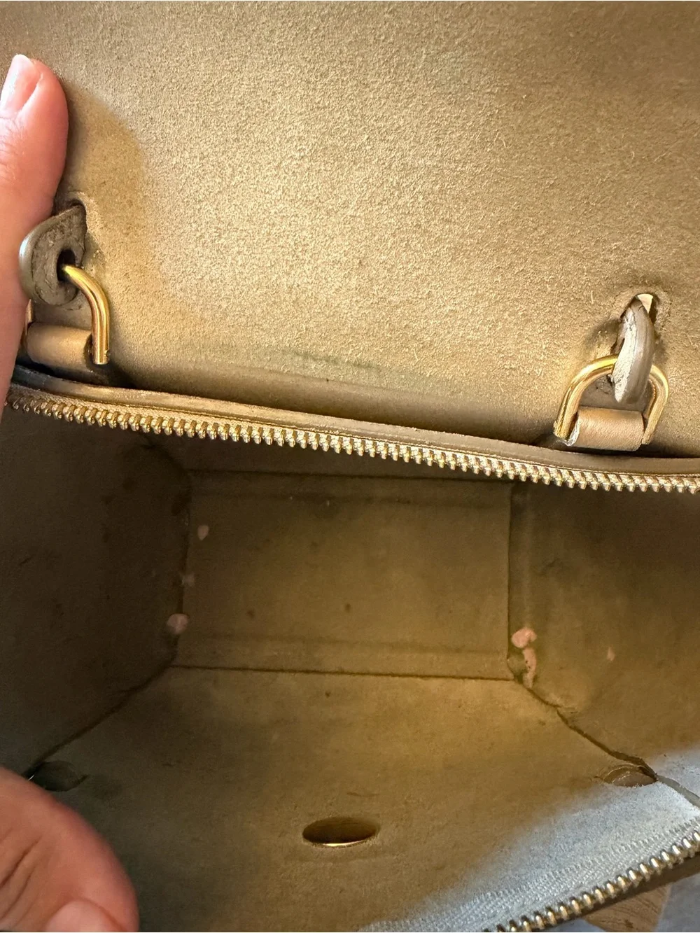 CELINE Taupe Brown Mini Nano Belt Satchel with Top Handle